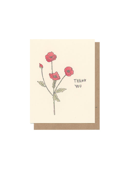 Poppy Thank You Card