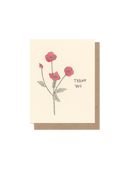 Poppy Thank You Card